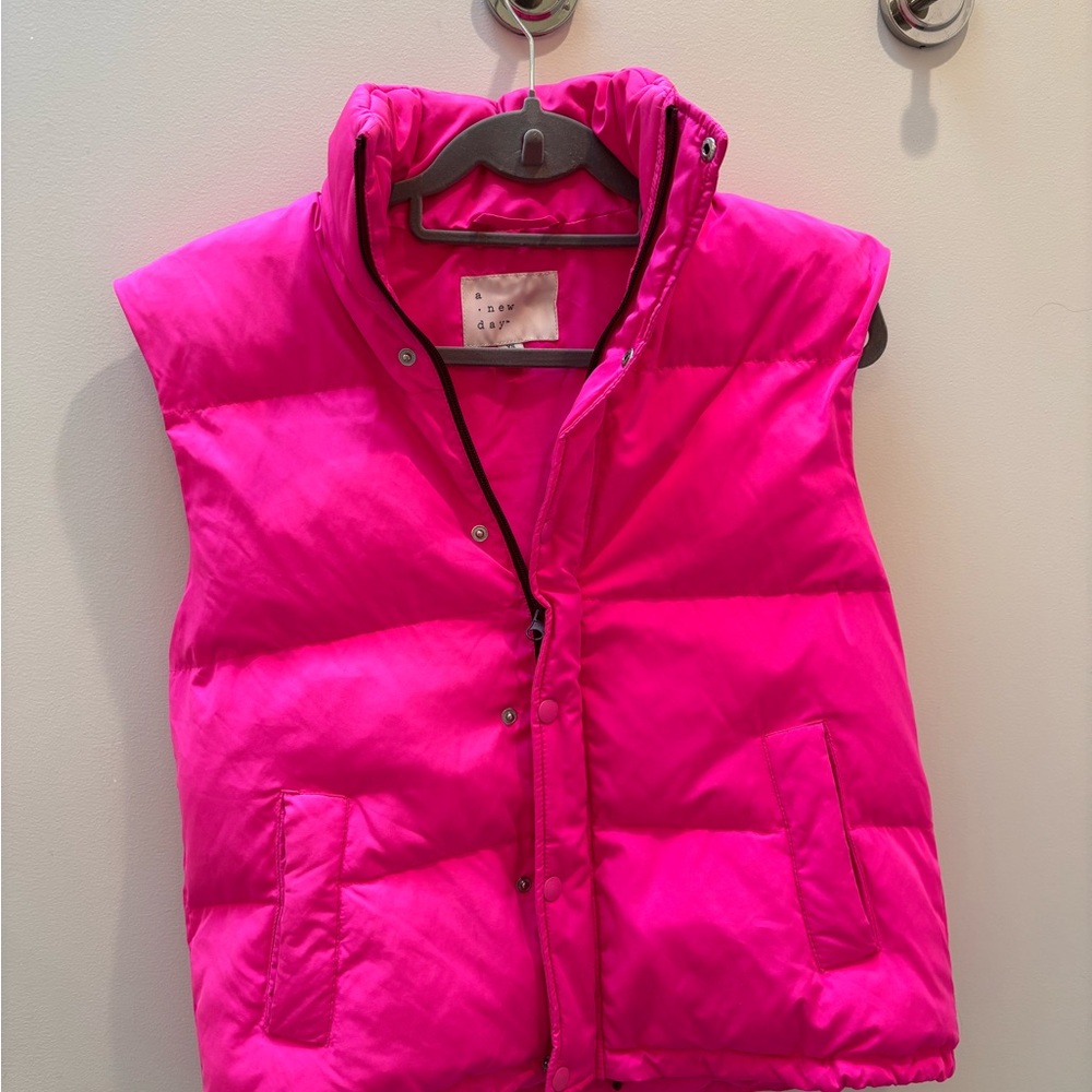 a new day Fuchsia Puffer Vest